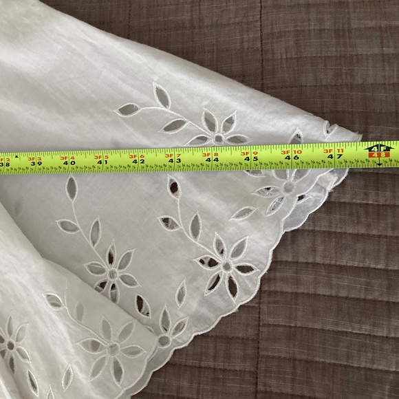 Boston Proper Pleated Cotton Eyelet Skirt w Bow NWT Size14 - Picture 6 of 12